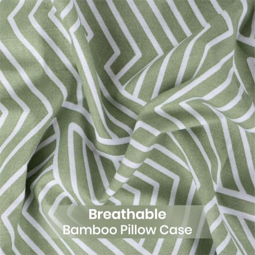 Image of Mush Aura Collection 300 TC Bamboo Pillow Covers Set of 2 | Bamboo Pillow Case for Hair & Skin, Ultra Soft Cooling Pillow Case, Breathable Smooth Pillowcase for Everyday Comfort (Sage Green)
