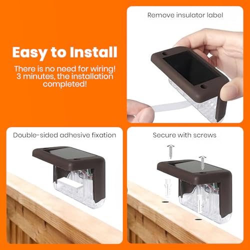 Image of EMBOX Solar Light Outdoor Home Garden Waterproof Stair Deck Pool Patio Fence Gate Yard Floor Step Railing Window Balcony Sunlight Pathway
