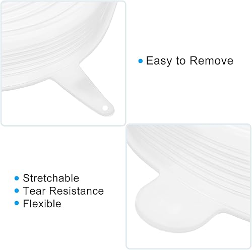 Miniatura 4 de uxcell Tapas elásticas de silicona, paquete de 10 tapas redondas de 2.56 pulgadas, tapas de silicona reutilizables para tazas, cuencos y fundas para