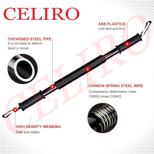 Image of Heavy Duty 40kg Power Twister Bar | Power Twister Upper Body Workout Equipment | Upper Body Exercise for Chest, Shoulder, Forearm, Bicep and Arm Strengthening - Black