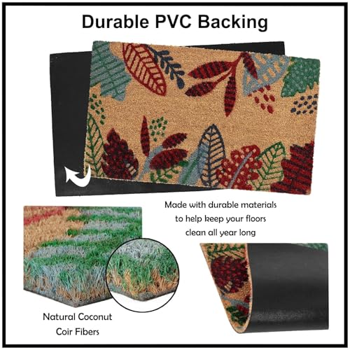 Image of HOKIPO Large 45x75cm Printed Coir Doormats for Entrance Main Door Mat, Multicolor (NEW-IN-479)