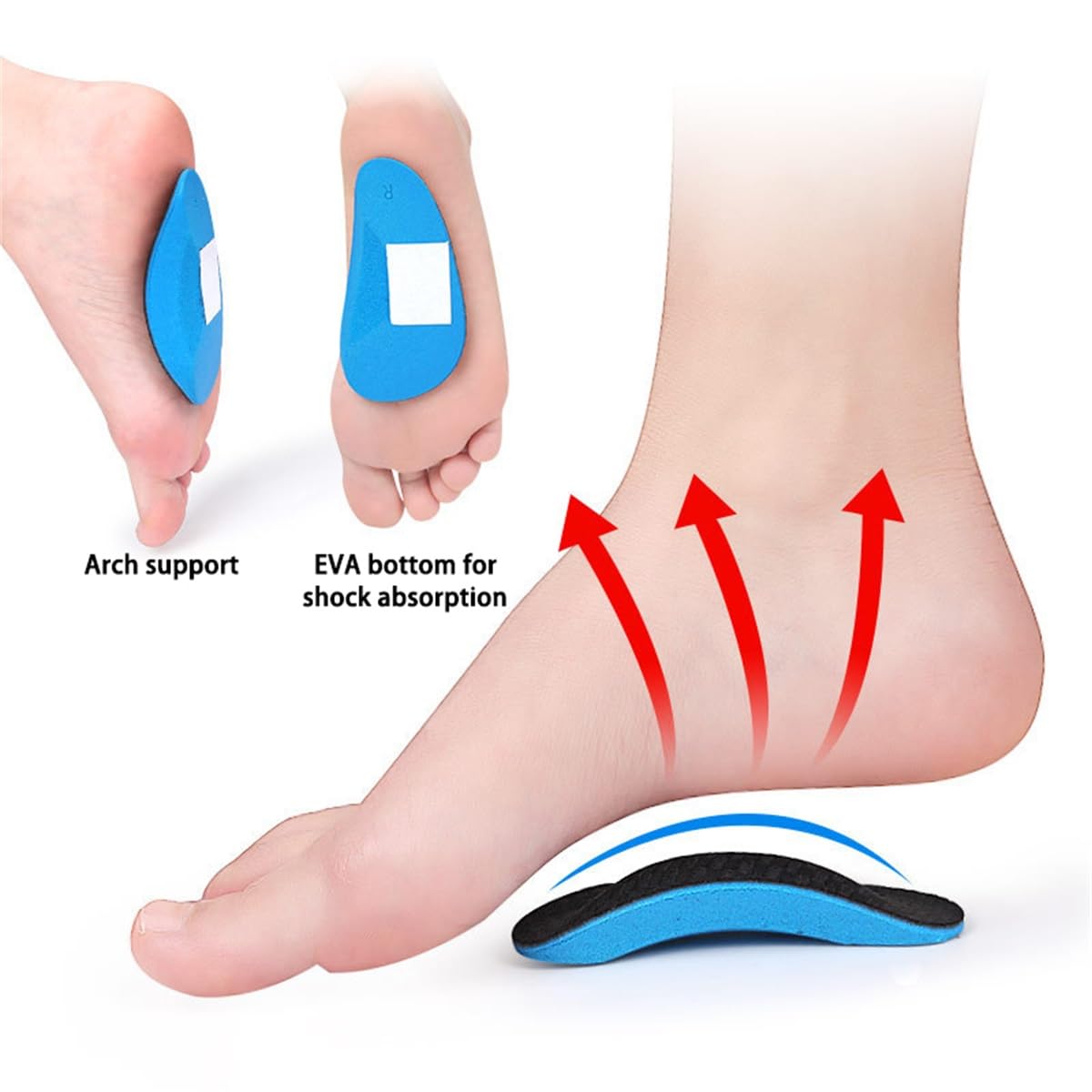 Semelles Orthopédiques Pieds Plats Support Soutien Voûte Plantaire Pour Pieds Plats Support Arch Fasciite Plantaire Douleur Au Talon Éperon (1 Paire)