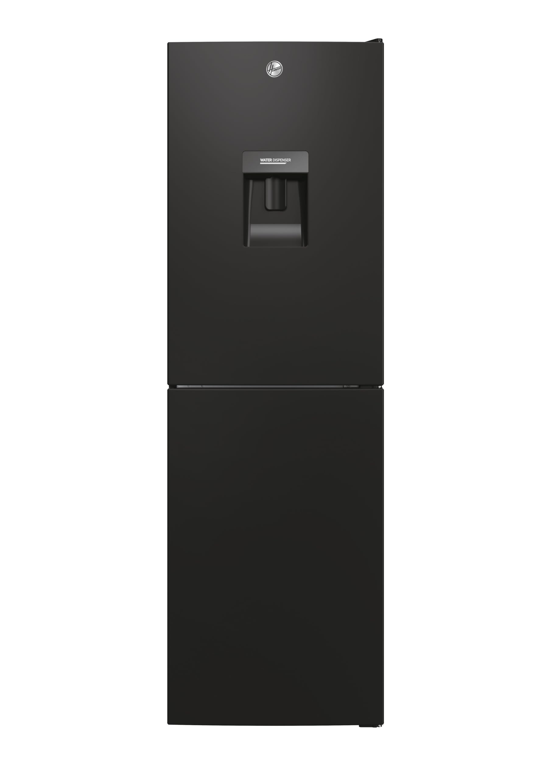 Hoover H-FRIDGE 300 Freestanding Fridge Freezer 50/50 with Water Dispenser, 2 Doors, Low Frost Technology, E Class, 246L Total Capacity, Internal Display, Black, 54.5x55x176 cm - HOCT3L517EWBK-1 [Energy Class E]