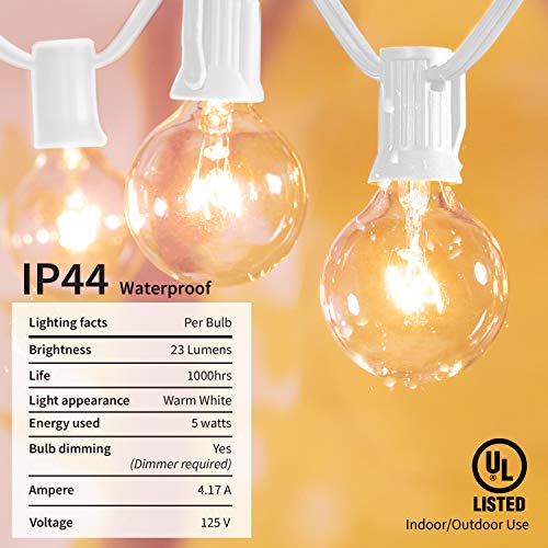 image for Brightown Outdoor Patio String Lights 100Feet G40 Backyard Lights with