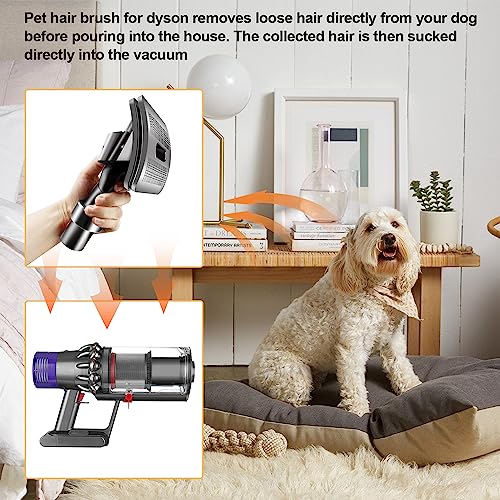 Hundebürsten Staubsauger Aufsätze Fell Set, Tierhaarbürste für Dyson Aufsatz V15 V12 V11 V10 V8 V7, Katze Hunde Tierhaarbürste Adapter für Dyson Staubsauger, Pet Grooming Kit