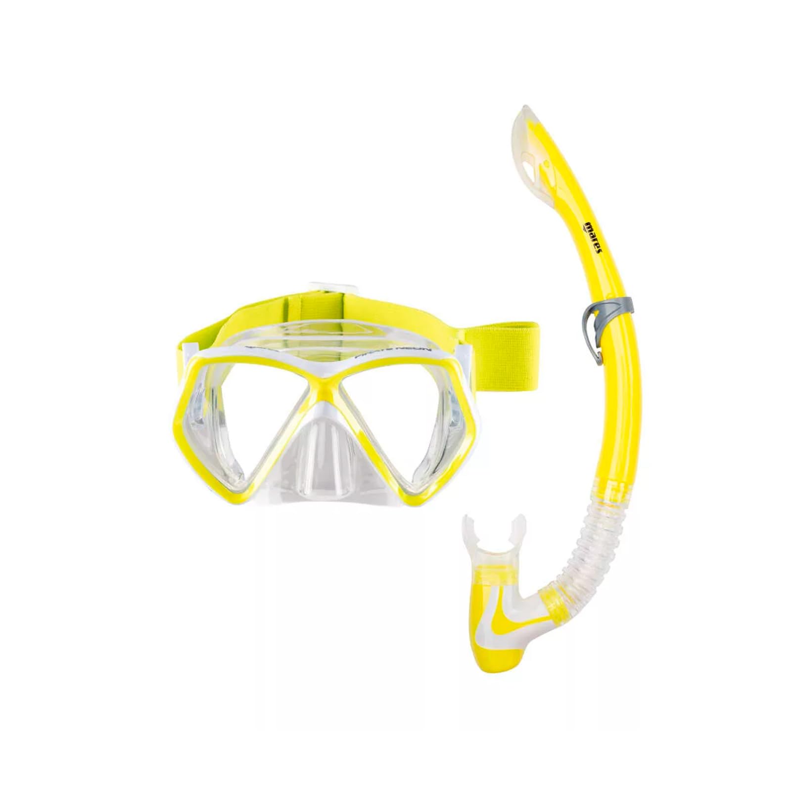Mares Combo Pirate Neon - Kids Snorkelling Set 8-14 yrs, Pirate Mask with Silicone Skirt, Semi-Dry Snorkel with Silicone Mouthpiece