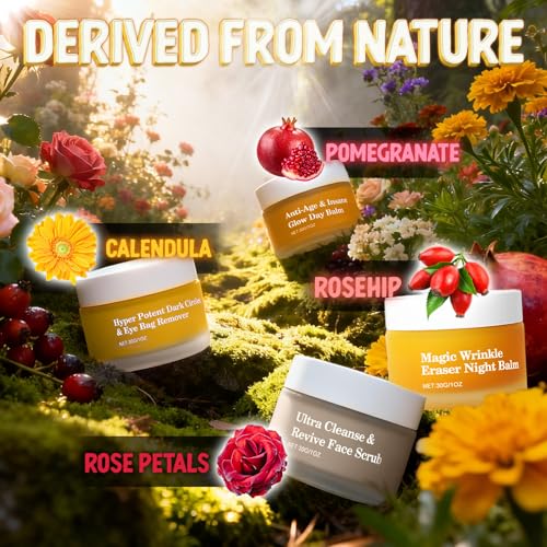 Organics Mature Skin Face Cream, 4-in-1 Natural Skin Care Set, Deep Hydration, Multi-Functional Day and Night Moisturizing Balm for Women, 30ml*4 - Image 3