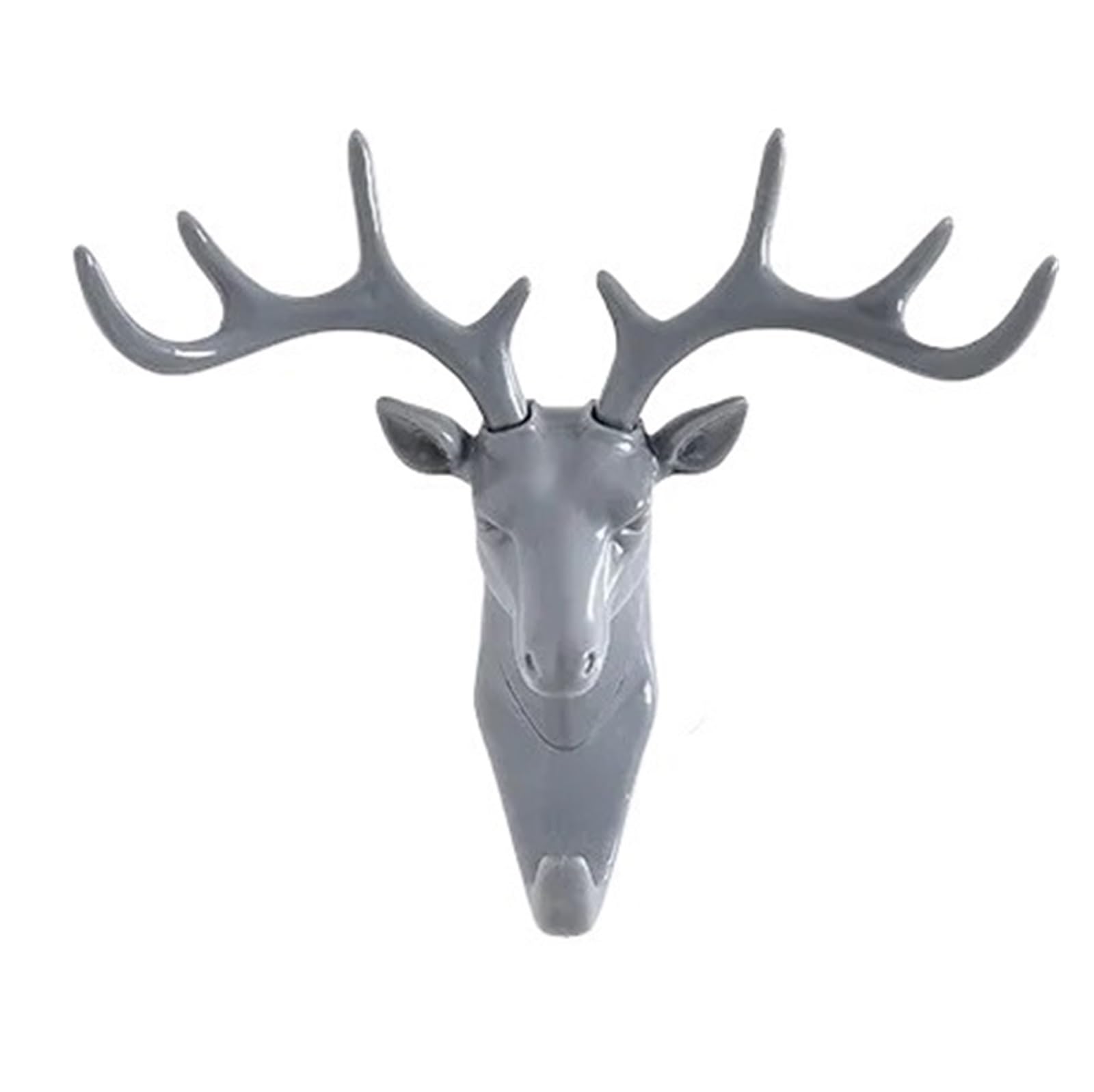 DVMSIEF Coat Hooks Wall Mounted Hooks Animal Head Rack Coat Caps Hanger Horse Giraffe Elk Elephant Decorative Decor Bathroom Accessories(Grey)