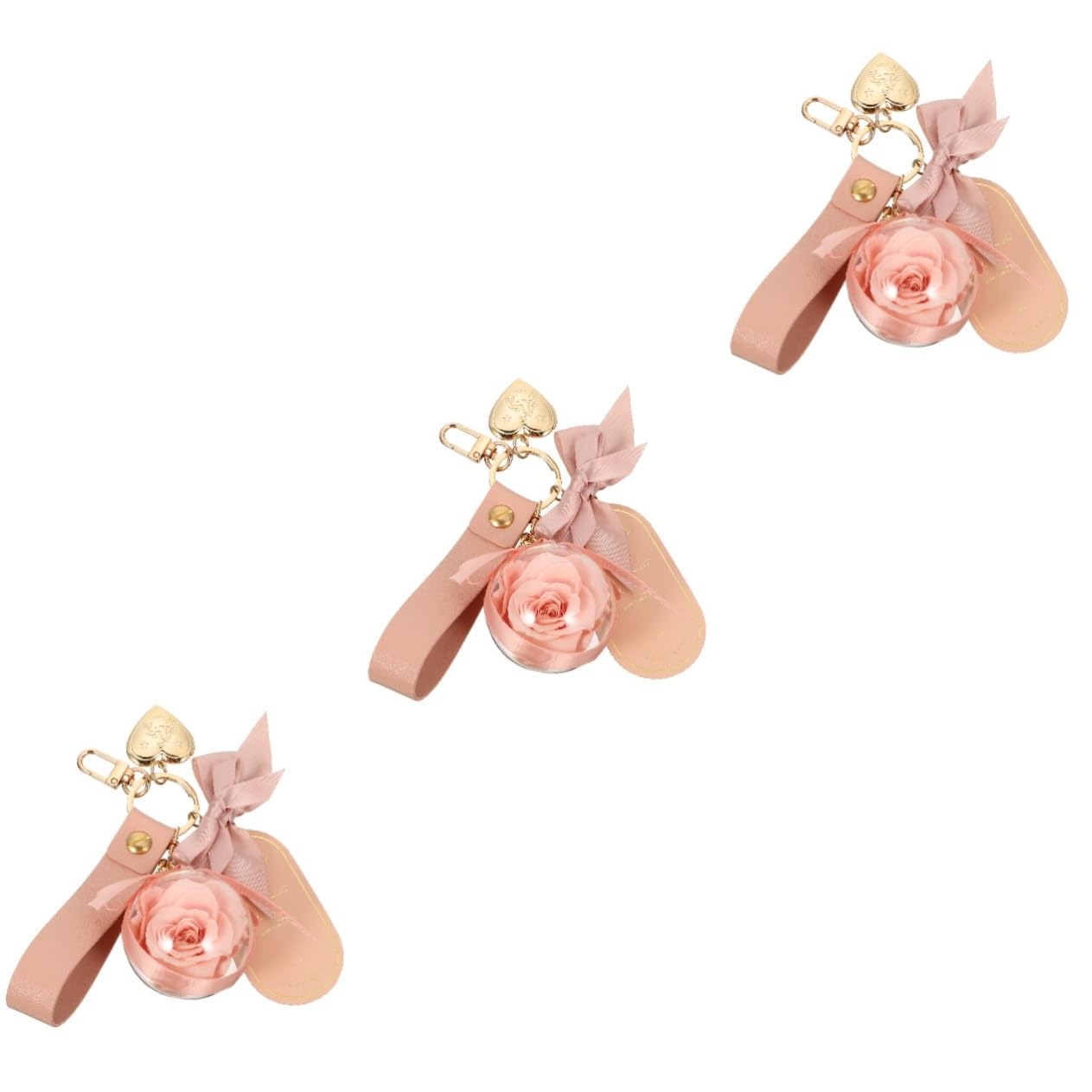 GALPADA 3St konservierter Blumen-Schlüsselanhänger Geldbörse für Mädchen dekorativer Taschenanhänger personalisierte schlüsselanhänger bag charm Ledergeldbörse Geldbörsen tragbar
