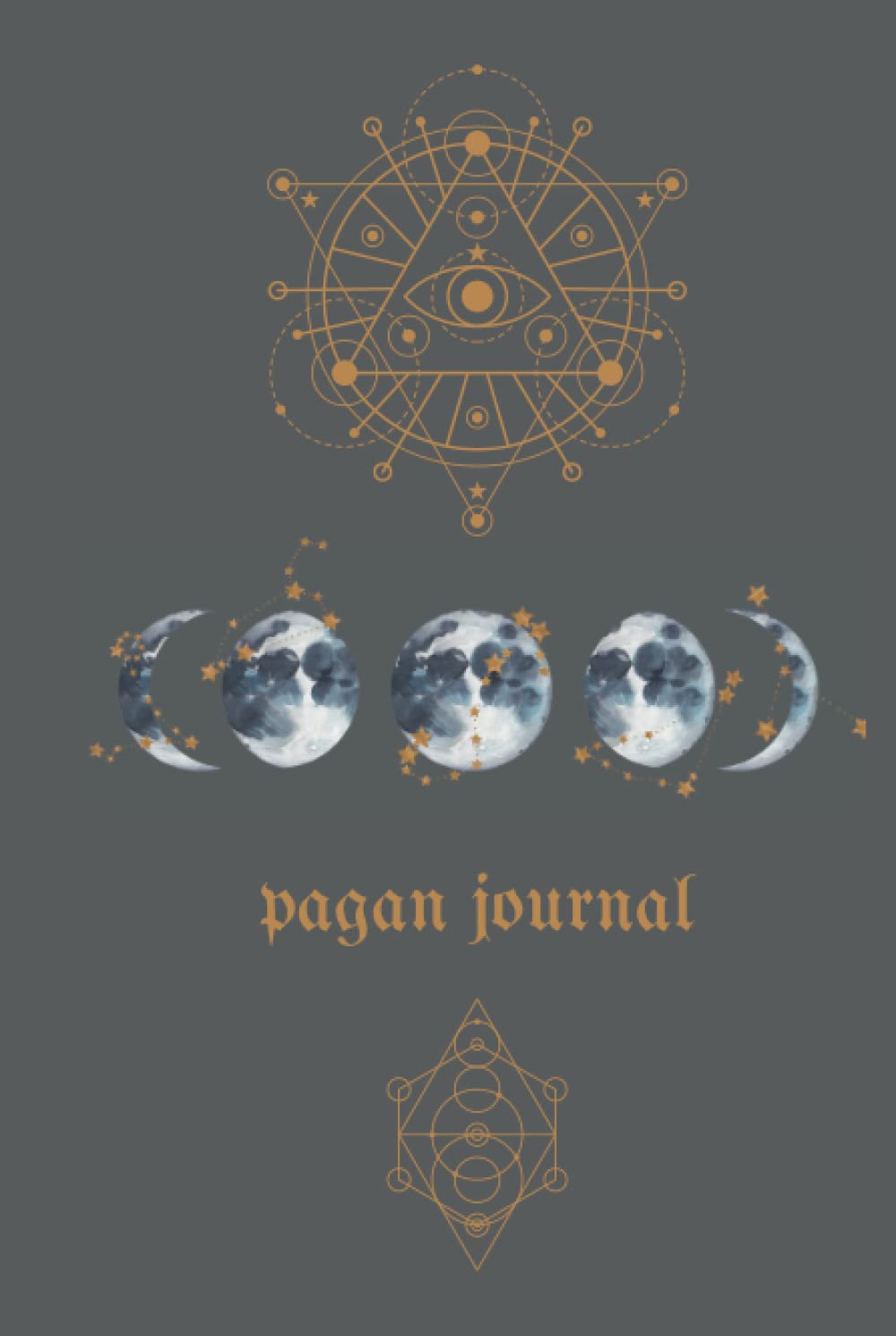 Hardback Pagan Journal: Moon phase and Sacred Geometry blank lined notebook