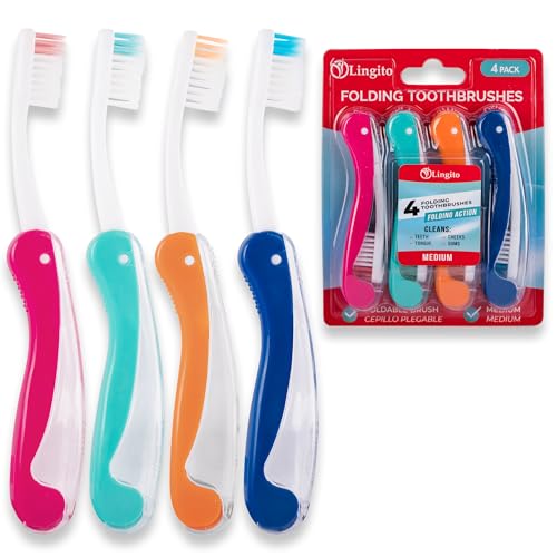 Lingito-Travel-Toothbrushes-Medium-Mini-Toothbrush-with-Toothbrush-Cover-Camping-Toothbrush-Interlock-Folding-Travel-Size-Toothbrush-Adults-Travel-Toothbrush-Kit-4-Pack-Medium