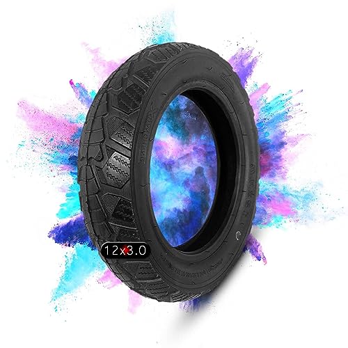 Upgraded Tyre Neumático 12x3 for scooter y moto de cross | Neumático 12x3.0 for bicicleta de calle | 1 neumático y kit opcional(TIRE)