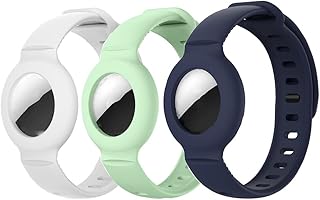 3Pack AirTags Case Watch Band, Bracelet Protective Case GPS Children Anti-Lost Locator Case, Air Tag Silicone Protective Watch Strap, Positioning Airtags Tracker Wristband
