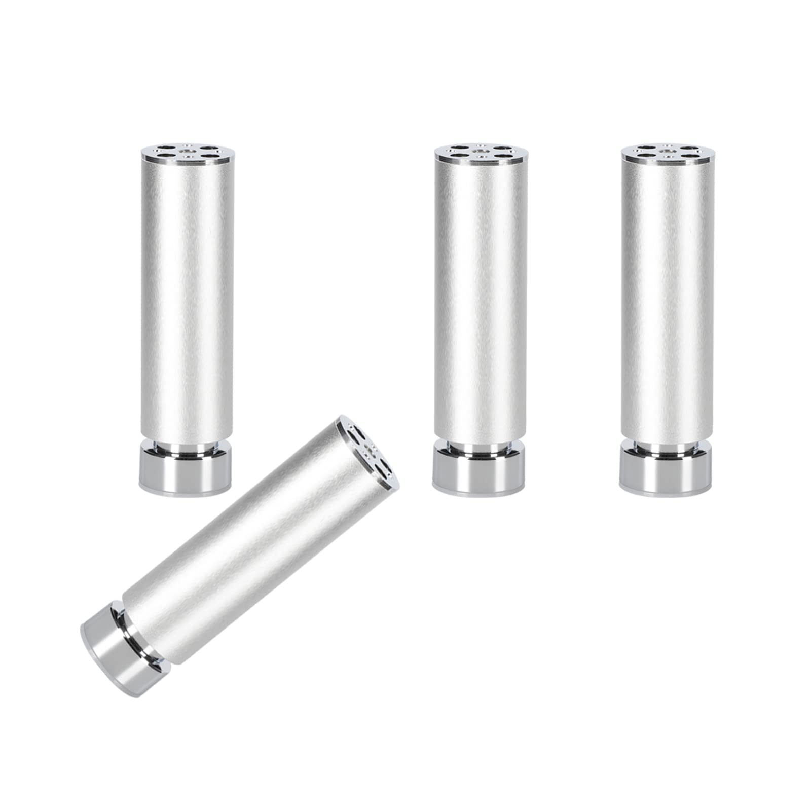Confezione da 4 Gambe per Mobili in Lega di Alluminio,Gambe da Tavolo in Metallo,Gambe per Divani,Capacità di Carico:300 Kg,Filettatura M10 (Metrica 10 Mm) (40cm/15.7in,Silver)