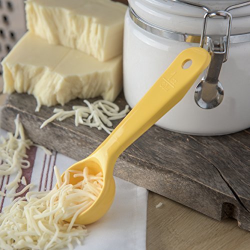 Image of Carlisle FoodService Products 492104 Measure Miser Solid Measuring Spoon with Short Handle, 1 Ounce, Yellow