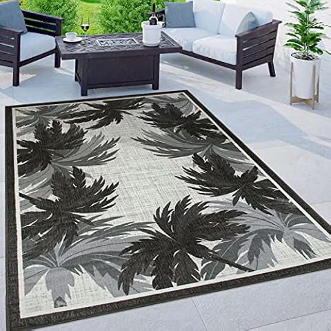 Alfombra de exterior Rugshop con borde floral tropical Cover