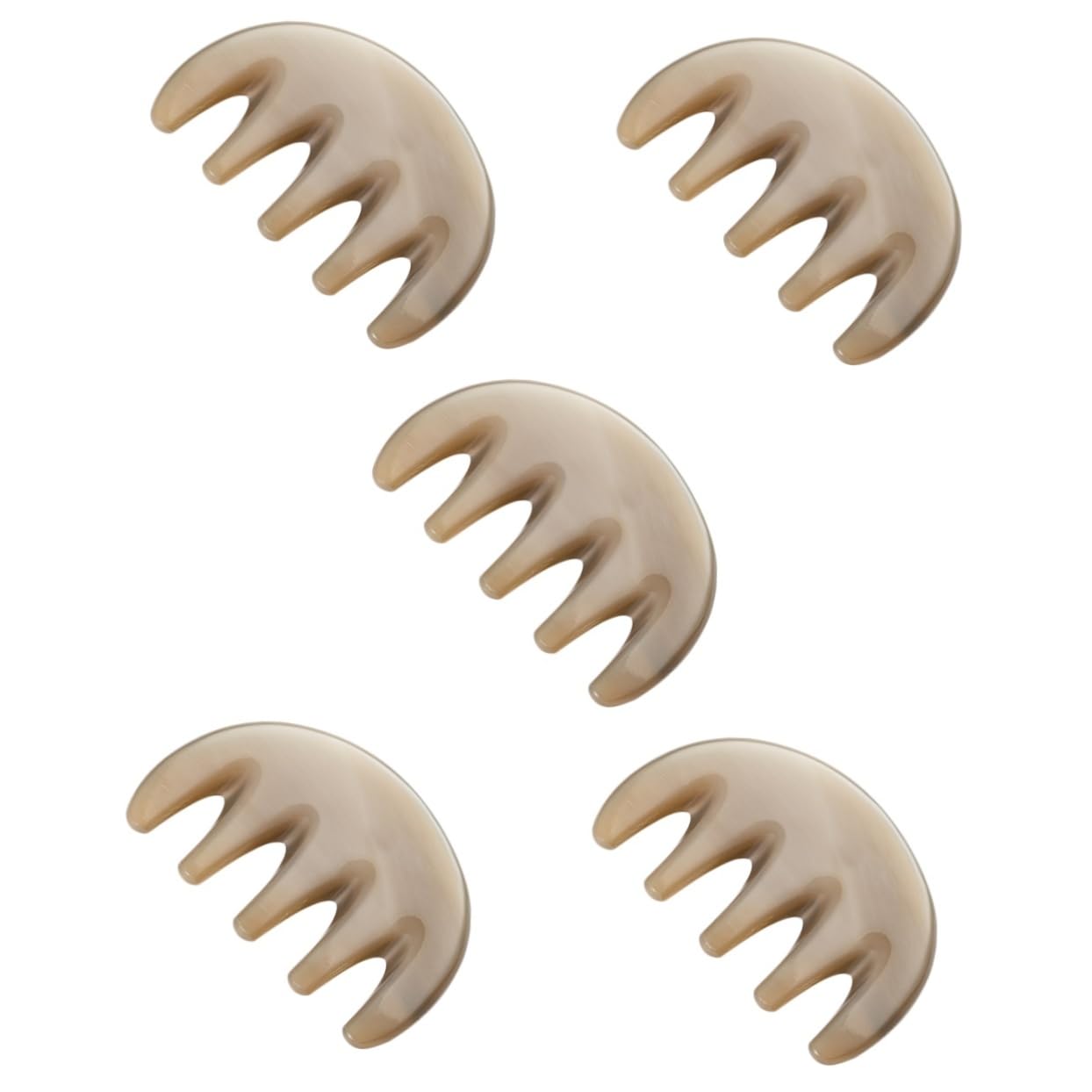 FOMIYES 5 Stück Fünf Zahn Massagekamm Kopfmassage Gua Sha Kamm Massagewerkzeuge Körperakupunktmassagekamm Hornkamm Kopfhautmassagegerät Kamm Gua Sha Schabewerkzeug Haarmassagekopfkamm