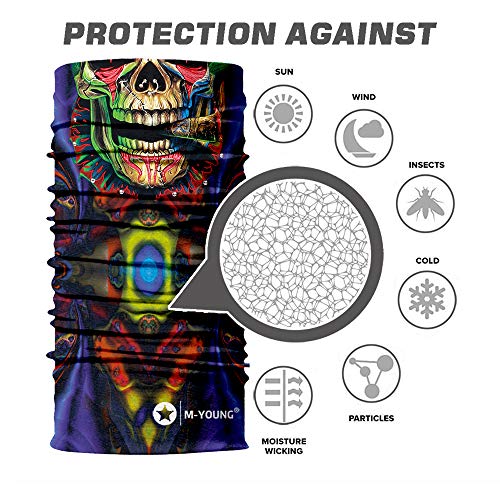 Image of Skull Face Mask Bandanas, Neck Gaiter, Headwear, Magic Scarf, Headband for dust Sun Wind