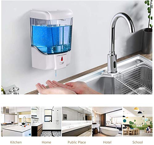 Image of interhasa! Soap Dispenser, Touchless Hand Sanitizer Dispenser Wall Mount Automatic Soap Dispenser for Commercial Home and Kitchen, 600ml /20oz