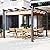 Aoxun Outdoor Pergola, 10‘×10’ Retractable Pergola, Aluminum Pergola Patio, Modern Pergola with Retractable Sun Shade Canopy for Gardens, Backyards and Decks