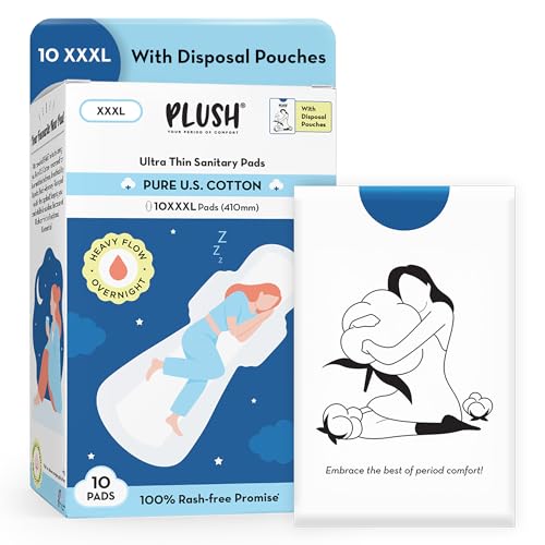 Plush Ultra-Thin 10 XXXL - 410mm All Night Sanitary Pads For Wome...