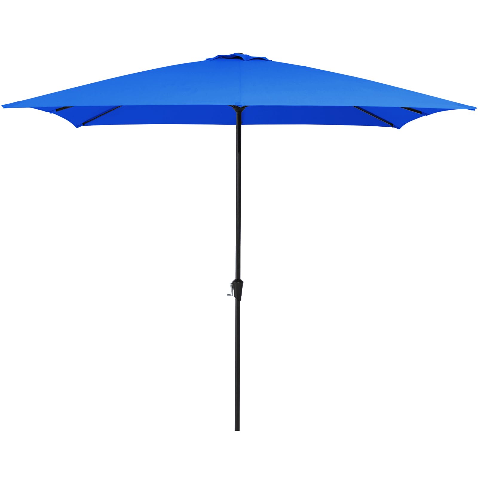 meway 8x10 ft rectangular patio umbrella outdoor umbrella with crank, table market umbrella 6 sturdy ribs uv protection for garden, pool, backyard, navy blue