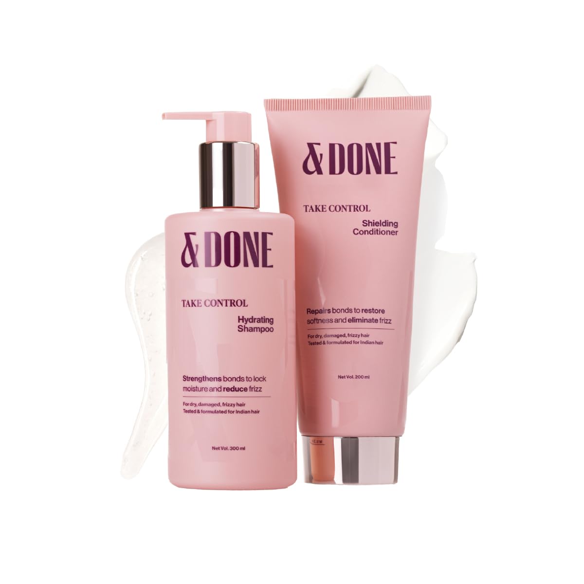 &Done Shampoo and Conditioner for Frizzy, Dry Hair | Professional Bond Repair Combo | Controls Frizz & Repairs Damage | Compatible with Chemically Treated Hair | SLS & Paraben Free - Pack of 2-image-31