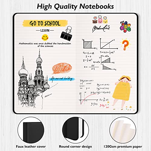 Huhuhero-Lined-Journal-Notebook-Ruled-Notebook-for-Work-525825-Hardcover-Leather-Journal-for-Writing-Journaling-Men-Women-120Gsm-Thick-Paper-Notebook-Office-School-Supplies-1Matte-Black