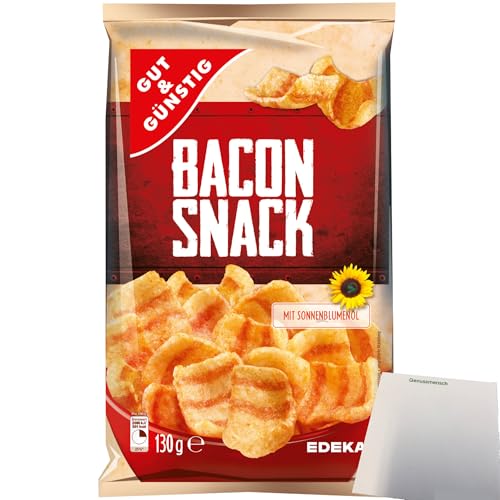 Gut&Günstig Bacon Snack herzhafter Knabberspaß (130g Packung) + usy Block