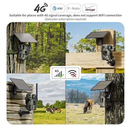 Sehmua 4G Lte Cellular Trail Cameras 2 Pack,Live Streaming Game Camera Built-In Sim Card 0.2S Trigger Speed Motion Activated Solar Trail Camera With Night Vision Ip66 Waterproof thumb #1