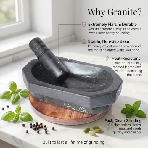 VintageBihar Mortar pestle for kitchen, Silbatta for Chutney, - Image 8
