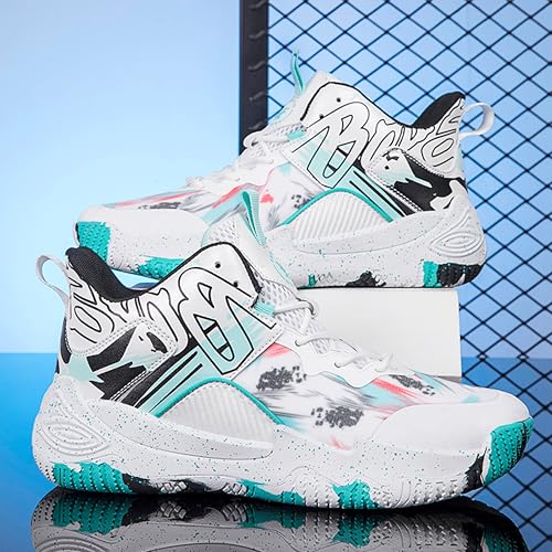Image of Men's High-Top Basketball Shoes Anti-Slip and Wear-Resistant Soles Running Shoes Graffiti Design Fashionable Sports Shoes