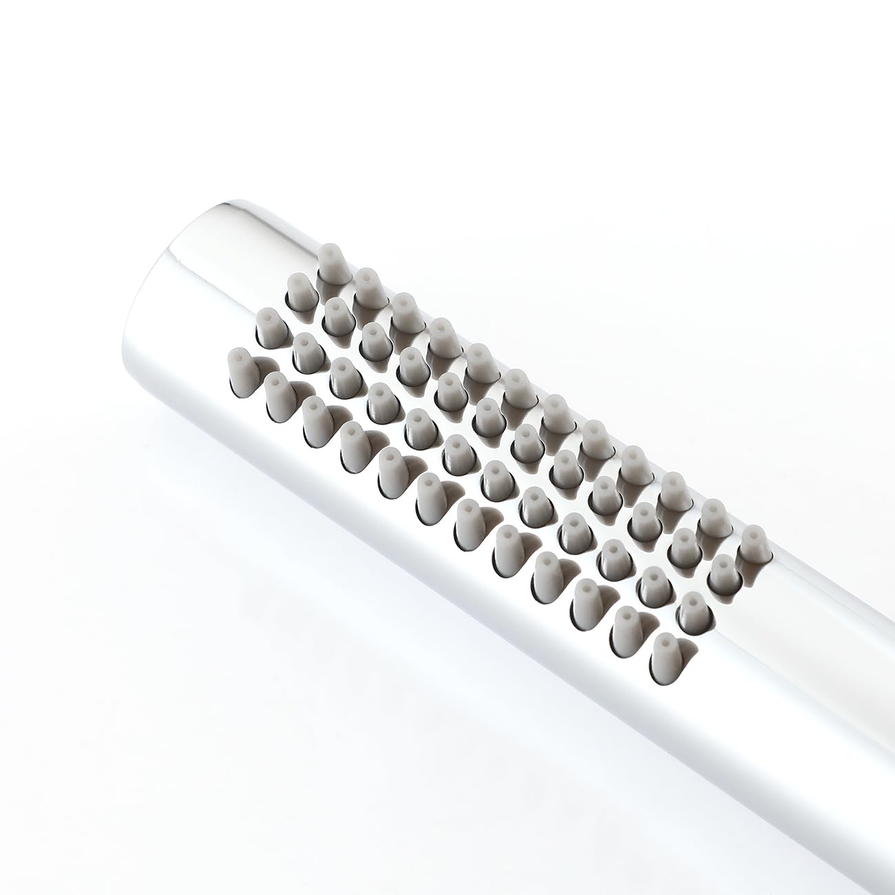 Muxios High Pressure Brass Round Handheld Shower Head Water Saving Shower Head with Easy Cleaning Rubber Nozzles Single Function Chrome Fnish Including Washer - Image 4