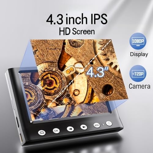 Image of Digital Microscope with 4.3 inch LCD Screen, 1000X USB Coin Magnifier, 1080P HD, 8 Adjustable LED Lights, Compatible with Windows & Mac, Rechargeable, for Adults & Kids