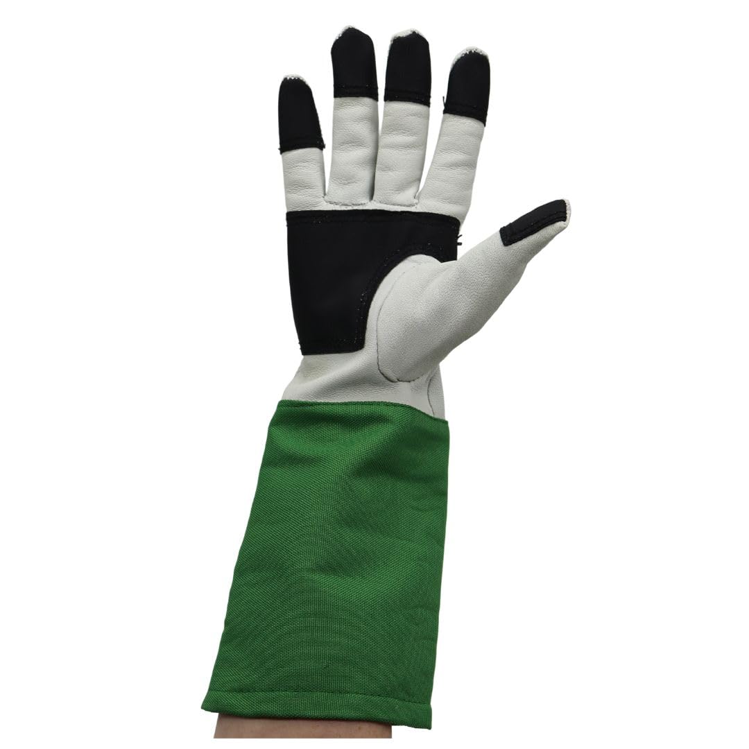 Red Steer 240 Black/Green/White Small Grain Goatskin Leather/Nylon Work Gloves - 240-S [PRICE is per PAIR]