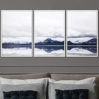 3 Piece Framed Canvas Wall Art Winter Lake Canvas Prints Home Artwork Decoration for Living Room,Bedroom - 16