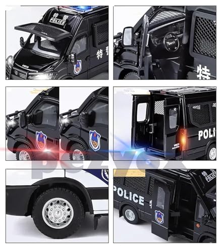 Image of 1:24 Scale Exclusive Alloy Metal Pull Back Die-cast Car Model with Sound Light Mini Auto Toy for Kids Metal Model Toy Car with Sound and Light (Black)