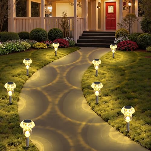 Benany Solar Lights Outdoor, 8 Pack Mushroom Lights Outside Waterproof, Solar Powered LED...