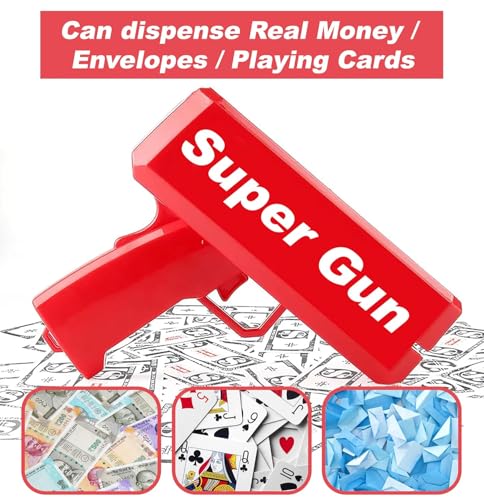 Image of Cash Cannon Money Gun Toy for Kids and Adults with Fake Dollar Bundle Party Celebration Toy for Weddings Birthdays Events Easy Trigger Manual Fun Prop