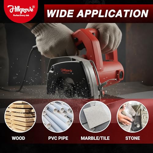 Image of Hillgrove HGCM1293M2 Cutting Machine Saw for Tile /Marble /Wood with 1Pcs Wood Cutting Wheel (1050 W)