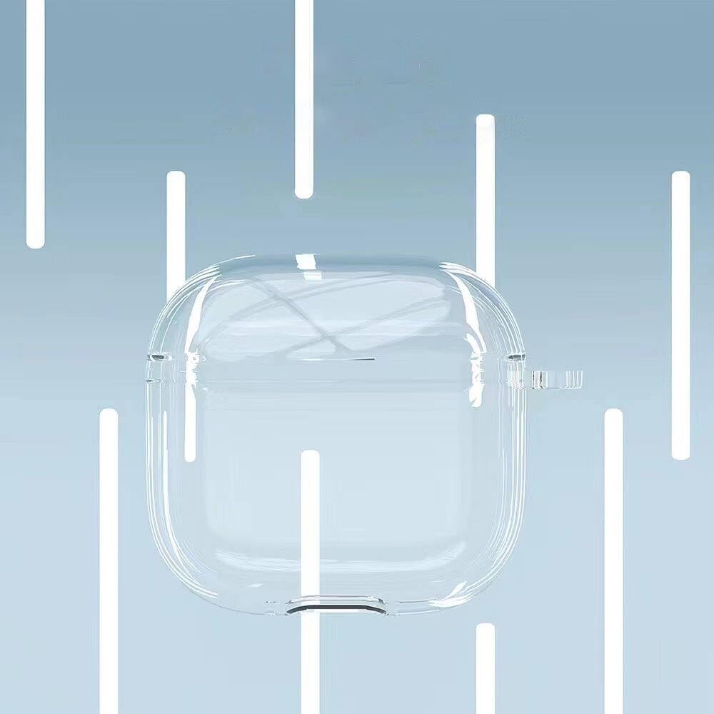 PSR aksesuar- Kılıf Kenarları Renkli Şeffaf Dilimli Silikon Airbag 40 Kılıf Şeffaf Air Pods 4 ile uyumlu