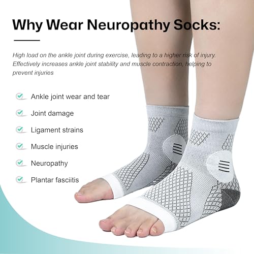 Image of 3 Pairs Neuropathy Socks for Women & Men, Toeless Compression Socks