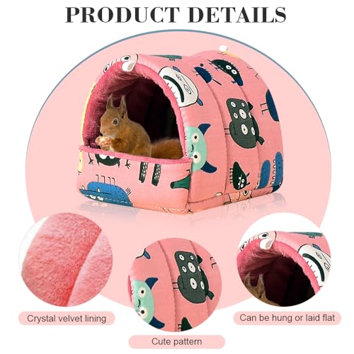 HMCEY 2 Stück Kuschelhöhle Meerschweinchen Bett,Kaninchen Bett Waschbar,Kaninchen Höhle Stoff,Hasenbett Winter,Haus Meerschweinchen Versteck,Haustier Schlafsack für Chinchilla, Lgel, Frettchen