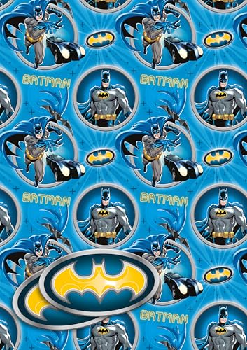 Papel de embrulho Batman com 2 folhas e 2 etiquetas