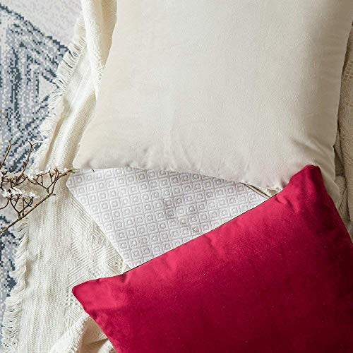 Image of Khooti Christmas Velvet Cushion Cover Pack of 1-14 inch x 14 inch / 36 x 36 cm - Red - Soft Pillow Covers Cushion Case for Sofa Bedroom Livingroom Chair Car, Cushion Cover