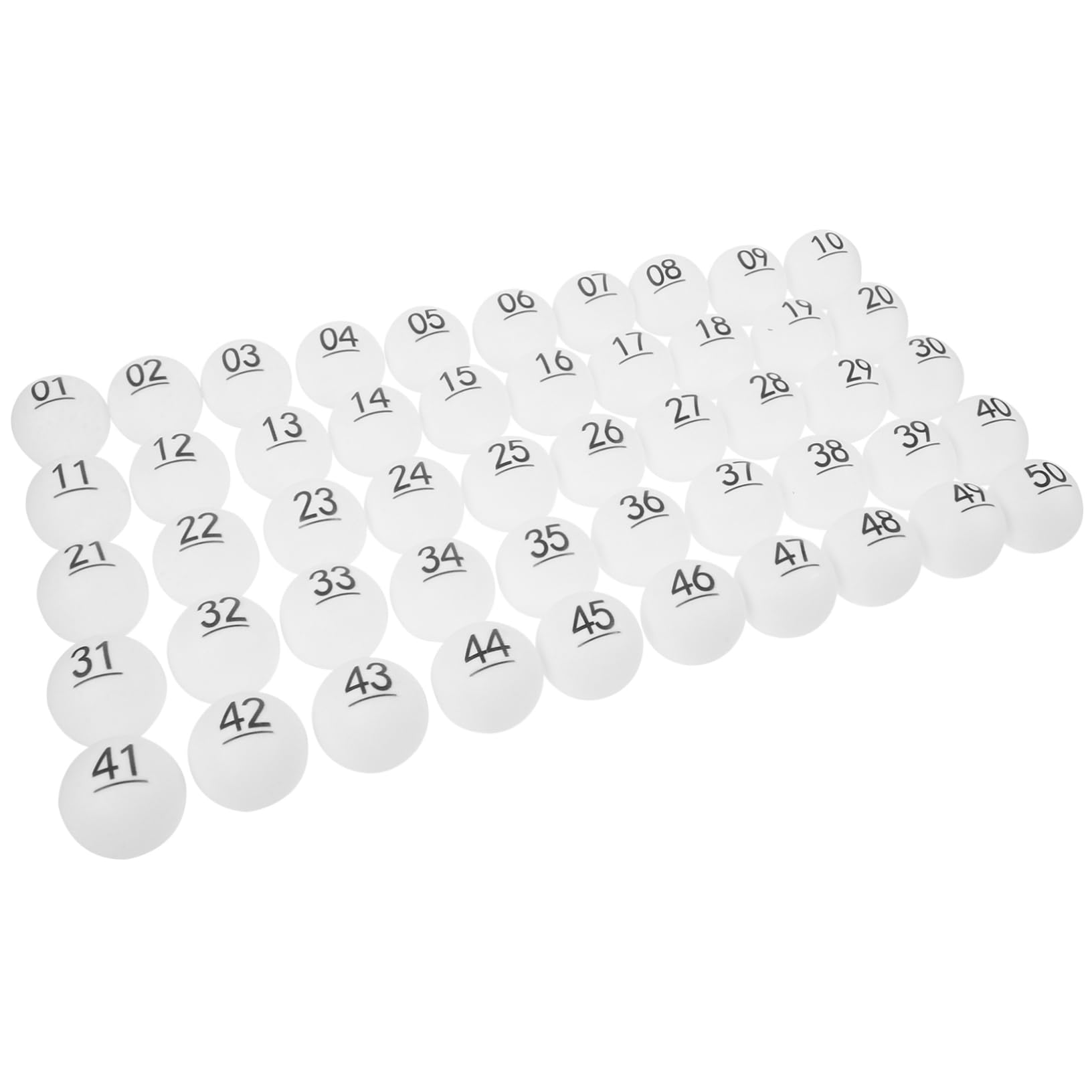 PRETYZOOM 50pcs Raffle Drawing Balls White Bingo Balls Numbered Set for Home Party Games