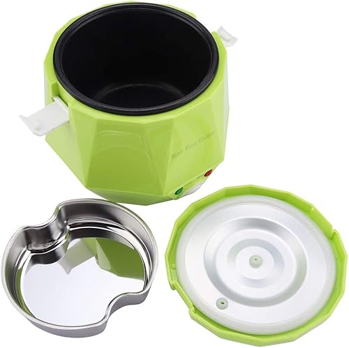 Arrocera eléctrica portátil para coche, camión, vaporizador de alimentos, mini olla arrocera de viaje, 12 V, 100 W, 1.3 L, calentador de comida