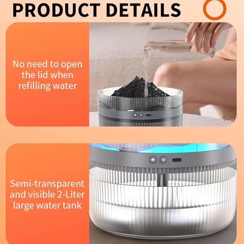 Volcano Diffuser Difusor aromático eléctrico 1000ml USB Negro miniatura 5