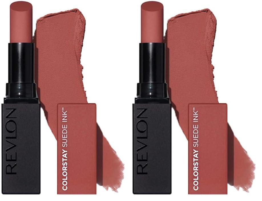 Image of REVLON ColorStay Suede INK Lipstick, Waterproof, Longwear, Transfer proof, Antioxidant-rich Vitamin E, With Vegan Formula made without parabens, Want It All - 003 (Pack of 2)