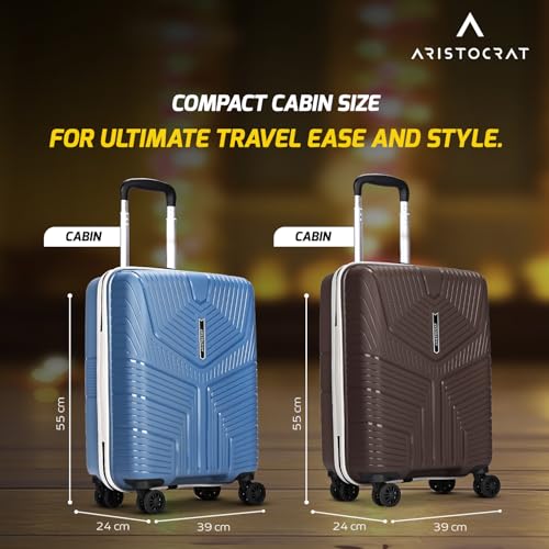 Image of VIP Aristocrat Cabin 55 cm 8 Wheels Trolley Bags with Premium Gift Packing Box, Lightweight Bag, Perfect for Gifting(Marriage,Diwali and Special Ocassion) and 5 Years International Warranty (Blue)